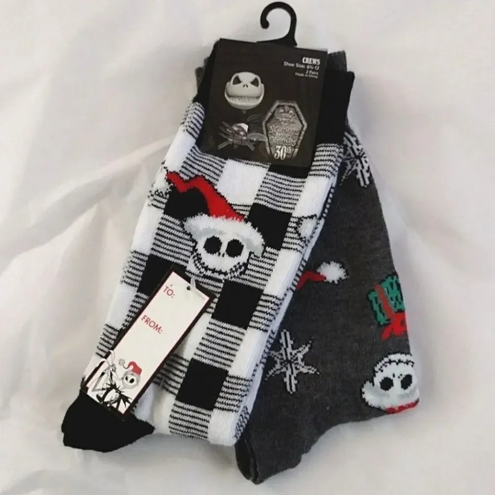 Disney The Nightmare Before‎ Christmas 3 Pairs Crew Socks NWT